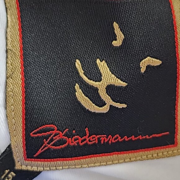 Biedermann Beige White Colorblock Woven 100% Cotton Button Front Shirt - Picture 4 of 6